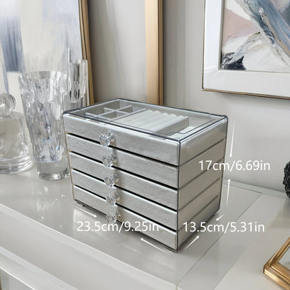 Stackable 5-Layer Velvet Jewellery Box  | Chronvault™