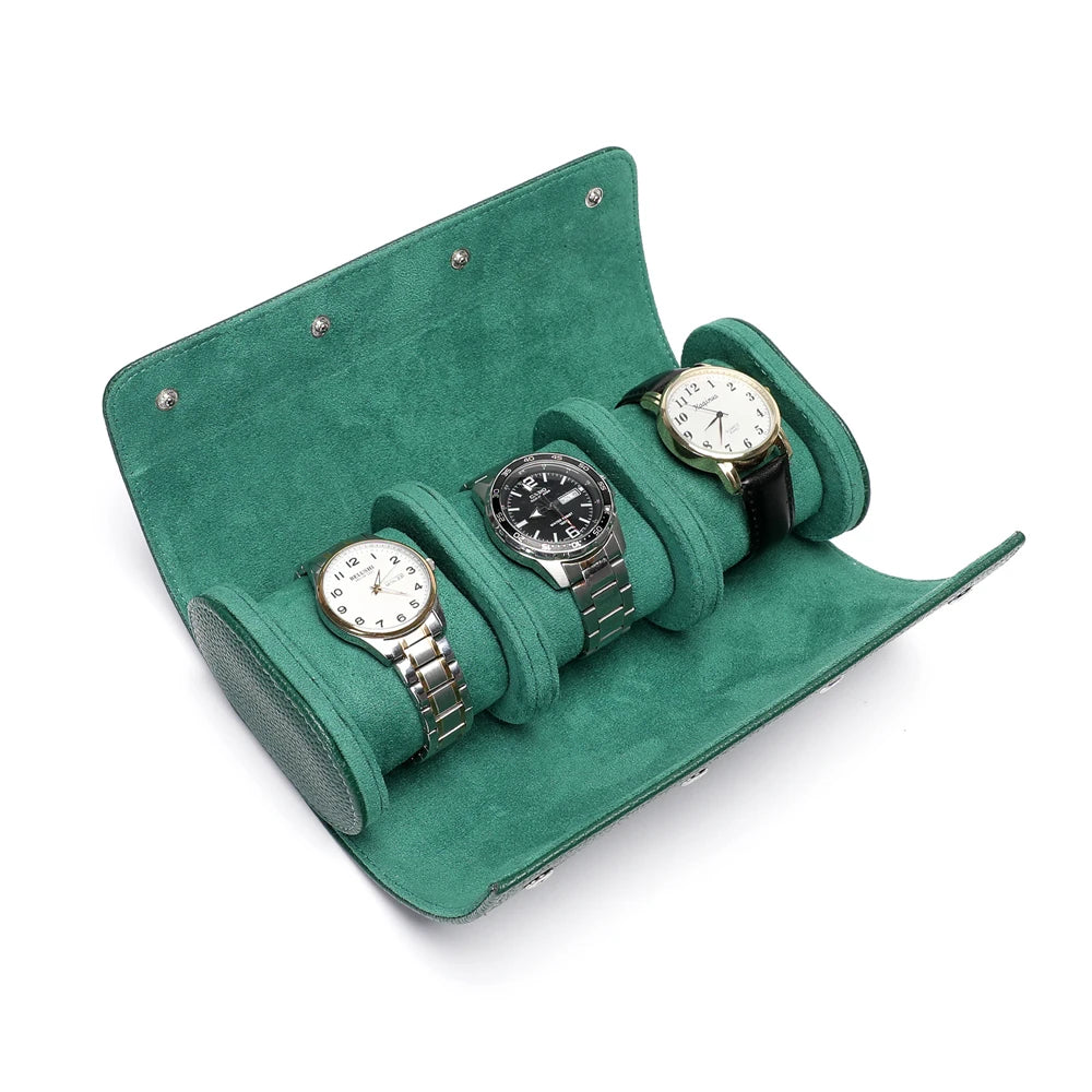 3-Slot Leather Watch Roll | CHRONVAULT™