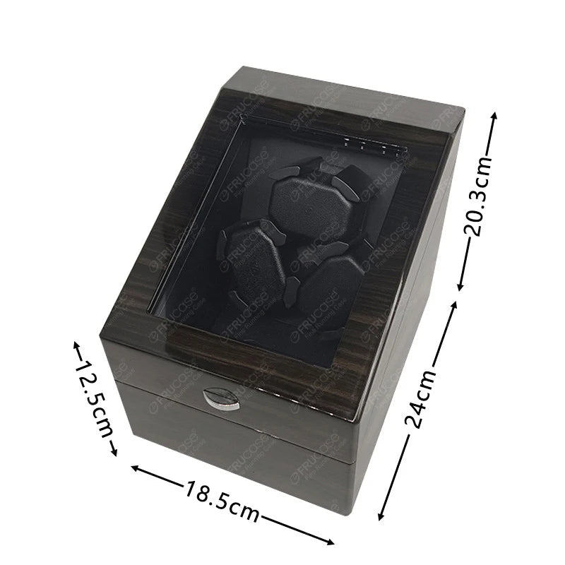 Wooden Watch Winder 3+3 – Automatic Multi-Rotation Display Box | CHRONVAULT™