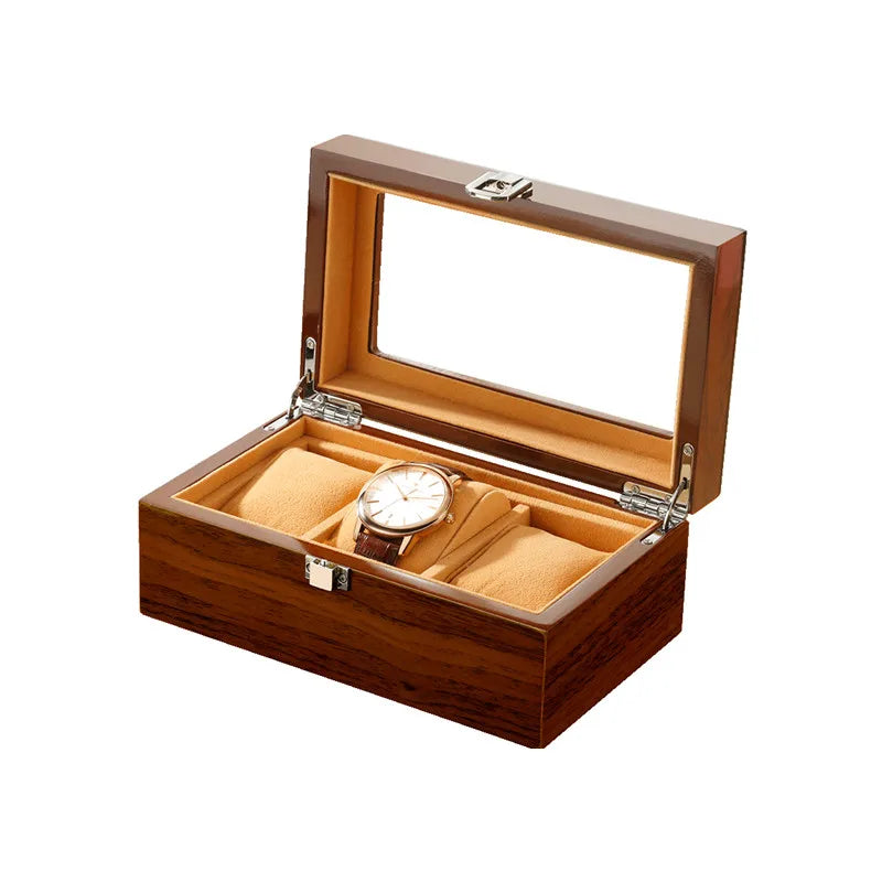 3-Slot Luxury Wood Watch Box – Glass Display Case | CHRONVAULT™