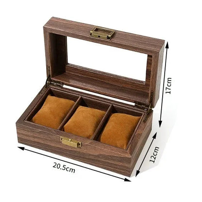 Wood Watch Box – 3 Slot Glass Display Case | CHRONVAULT™
