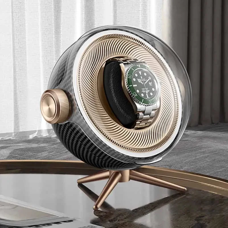 Watch Winder with LED & Anti-Magnetic Shielding – Silent Rotation | CHRONVAULT™