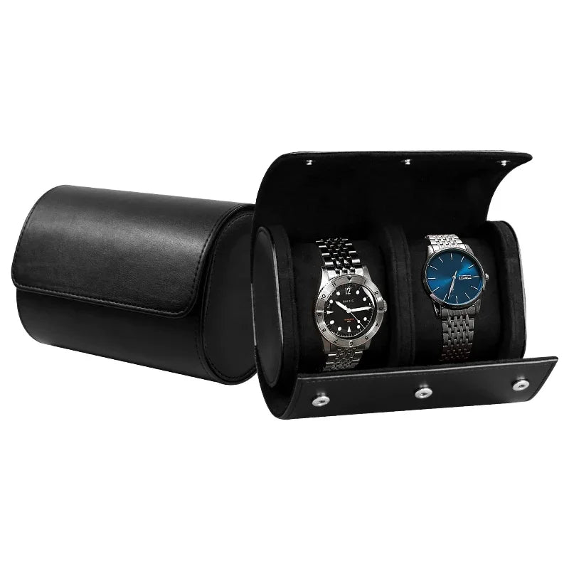 Embers Leather Watch Roll – 2 Slot Travel Pouch | CHRONVAULT™