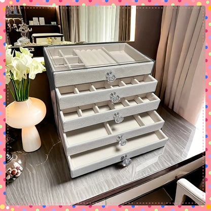 Stackable 5-Layer Velvet Jewellery Box  | Chronvault™