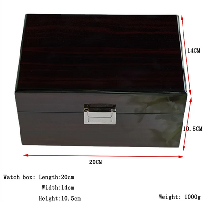 Premium Bamboo Watch Box – Lacquered Solid Wood Display Case | CHRONVAULT™