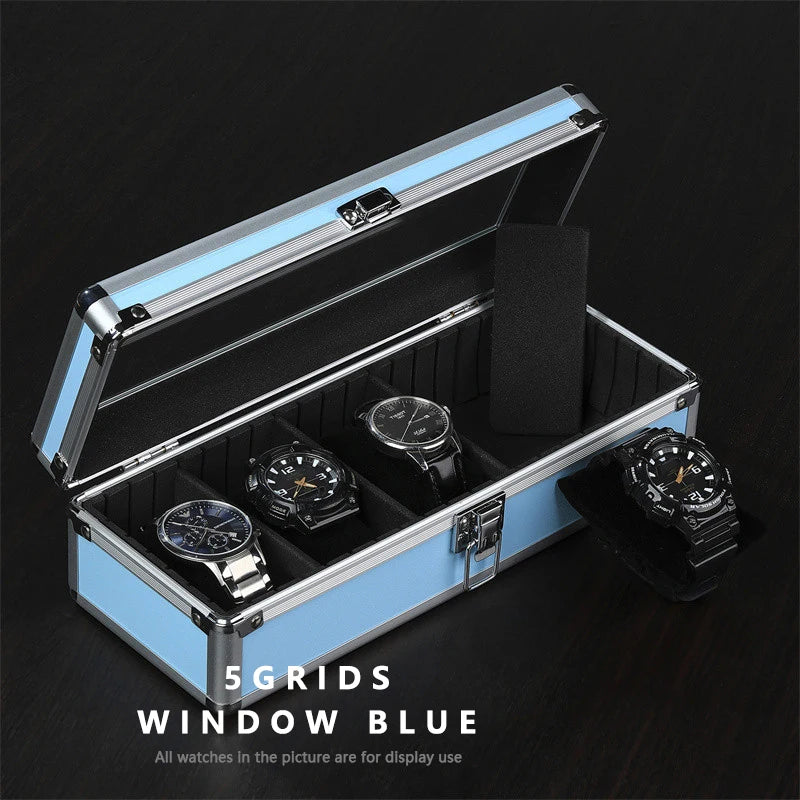 5-Slot Aluminum Watch Box – High-End Modular Display Case | CHRONVAULT™