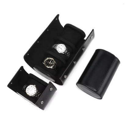Embers Leather Watch Roll – 3 Slot Travel Pouch | CHRONVAULT™