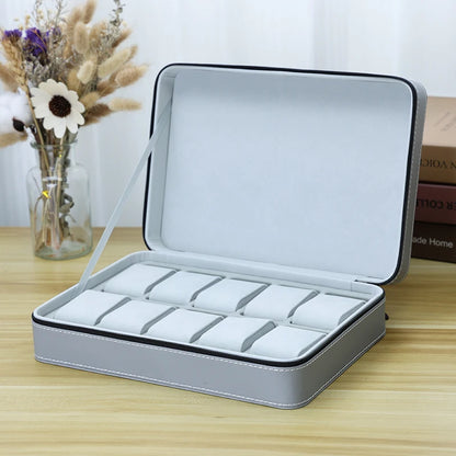 Leather Watch Box – 12 Slot Travel Zipper Case | CHRONVAULT™