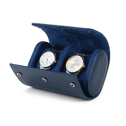 Embers Leather Watch Roll – 2 Slot Travel Pouch | CHRONVAULT™