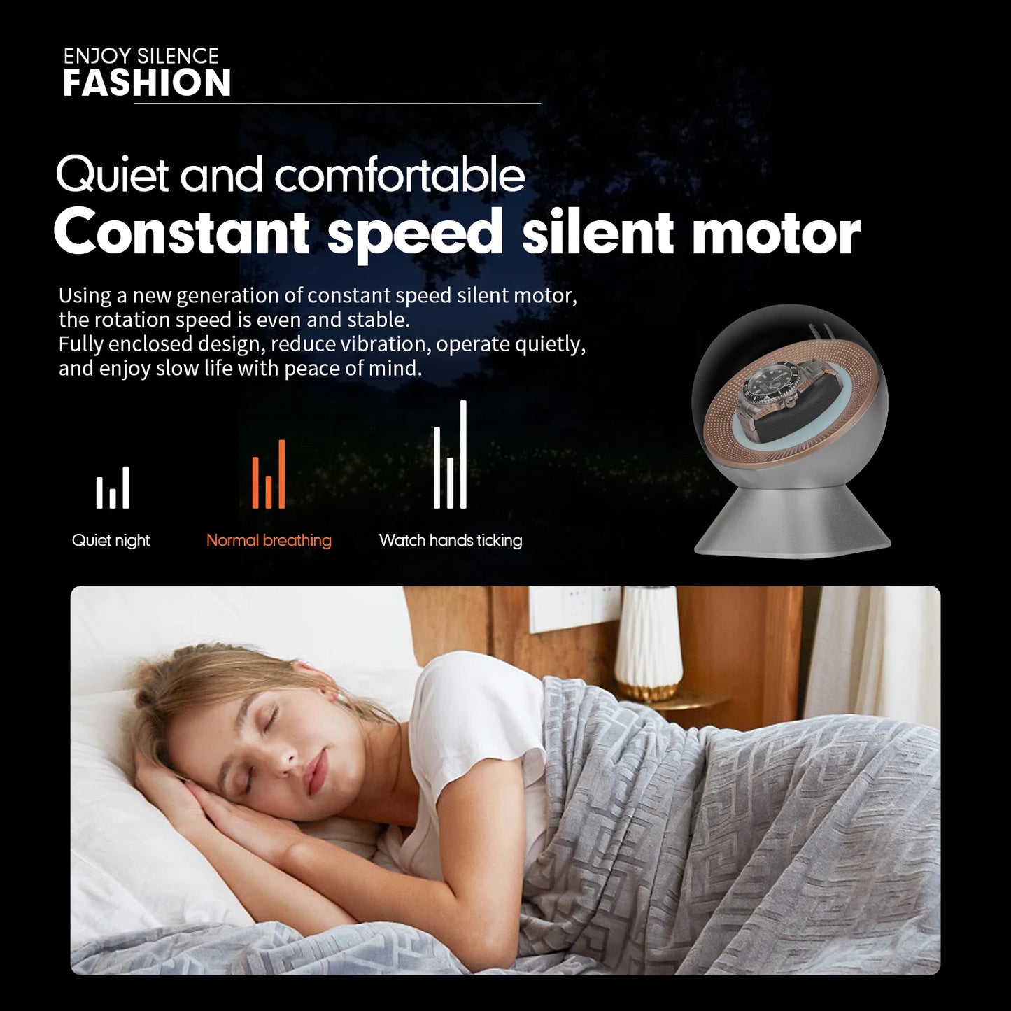 Watch Winder with Dome Cover – Intelligent Auto-Rotation & LED Light | CHRONVAULT™