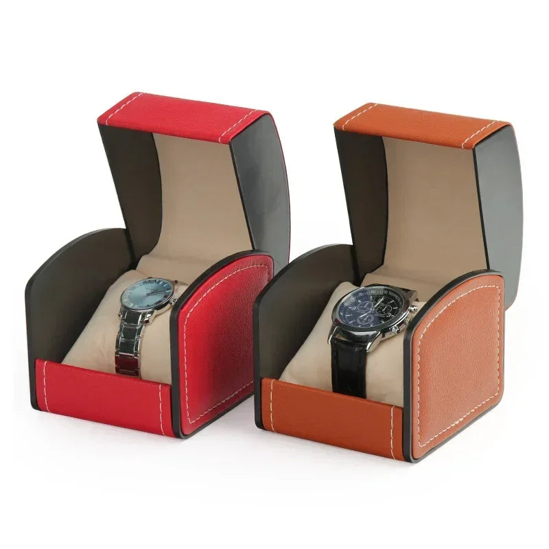 Portable Leather Watch Box – Single Slot Travel Organizer | CHRONVAULT™