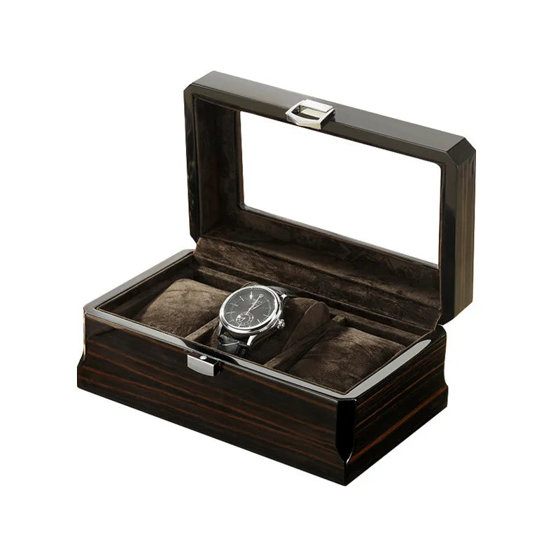 3-Slot Luxury Wood Watch Box – Glass Display Case | CHRONVAULT™
