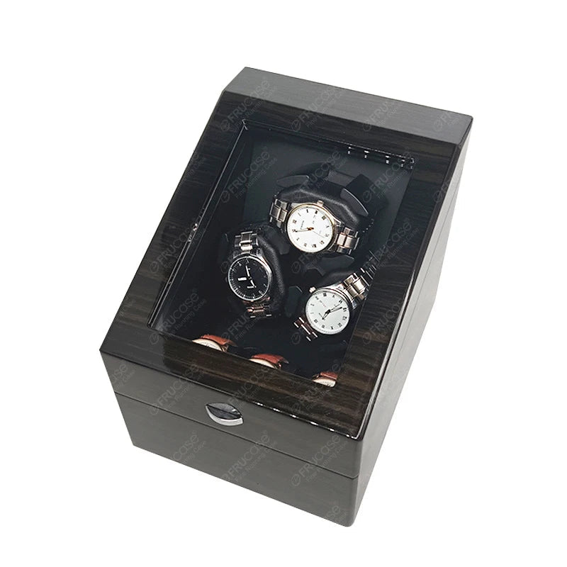 Wooden Watch Winder 3+3 – Automatic Multi-Rotation Display Box | CHRONVAULT™