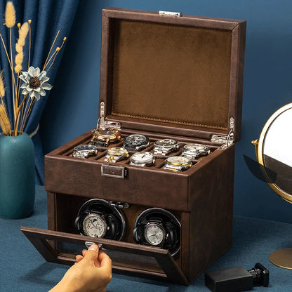 Luxury Double Watch Winder with 8 Storage Slots | CHRONVAULT™