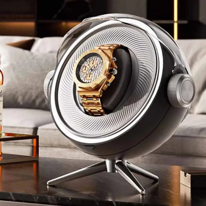Watch Winder with LED & Anti-Magnetic Shielding – Silent Rotation | CHRONVAULT™