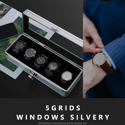 5-Slot Aluminum Watch Box – High-End Modular Display Case | CHRONVAULT™
