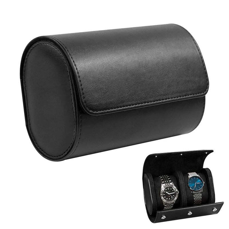 Embers Leather Watch Roll – 2 Slot Travel Pouch | CHRONVAULT™