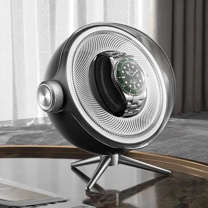 Watch Winder with LED & Anti-Magnetic Shielding – Silent Rotation | CHRONVAULT™