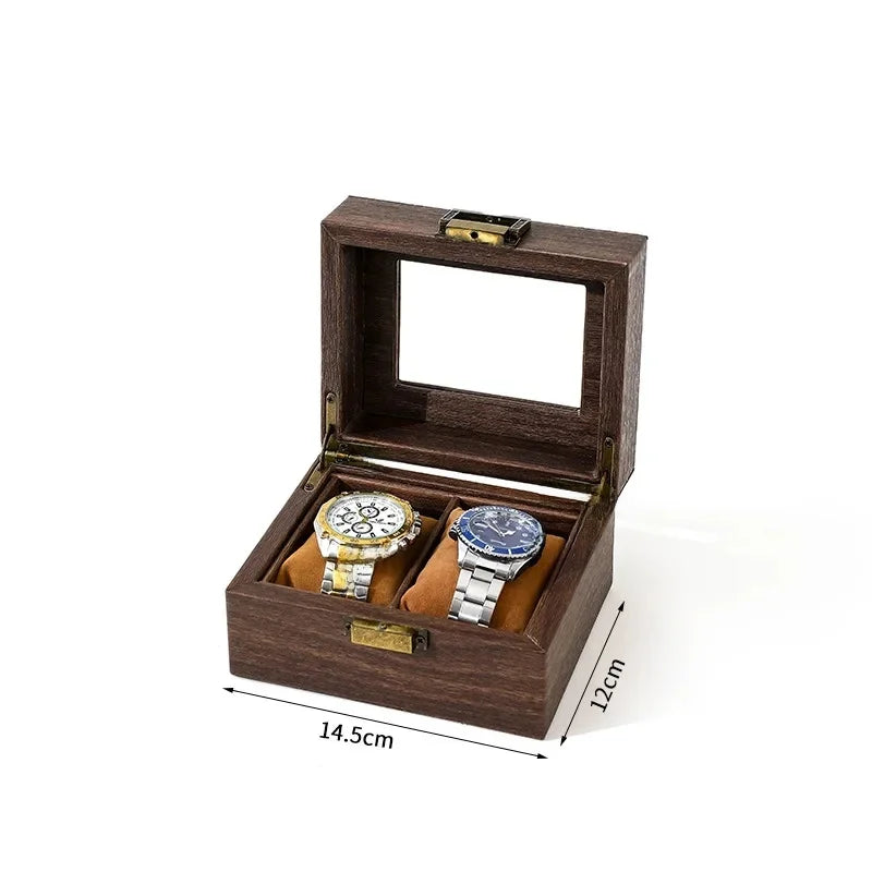 Wood Watch Box – 2 Slot Glass Display Case | CHRONVAULT™