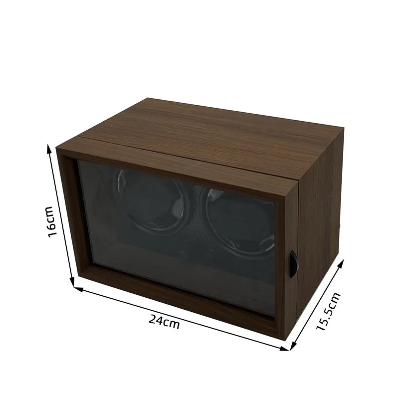 Wooden Dual Watch Winder with LED Light  | CHRONVAULT™