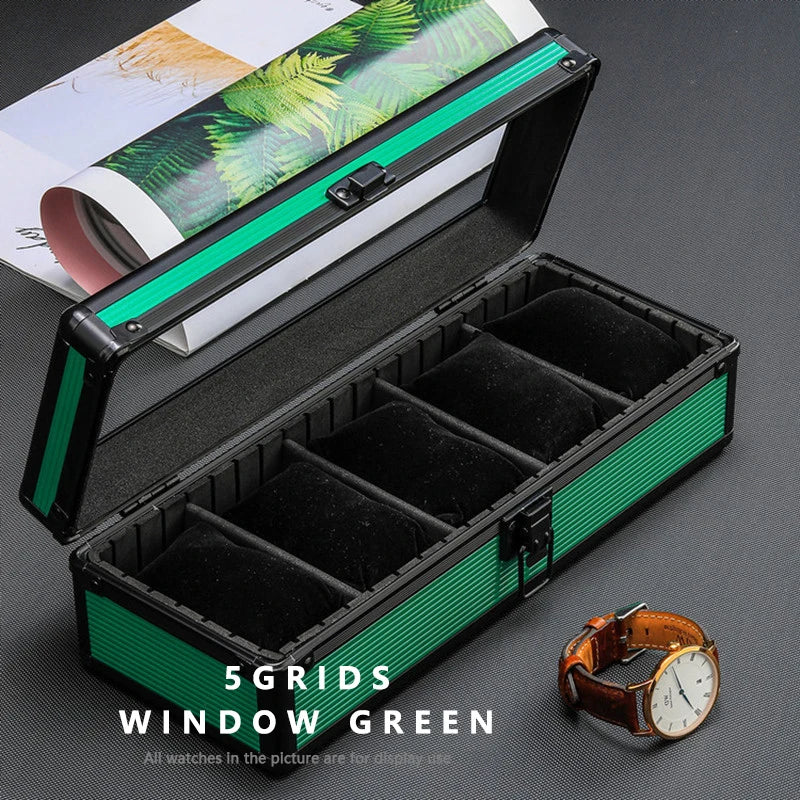 5-Slot Aluminum Watch Box – High-End Modular Display Case | CHRONVAULT™