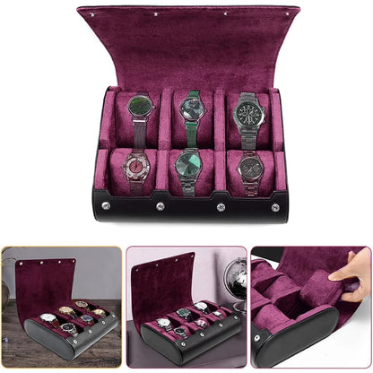 6-Slot Leather Watch Roll  | CHRONVAULT™