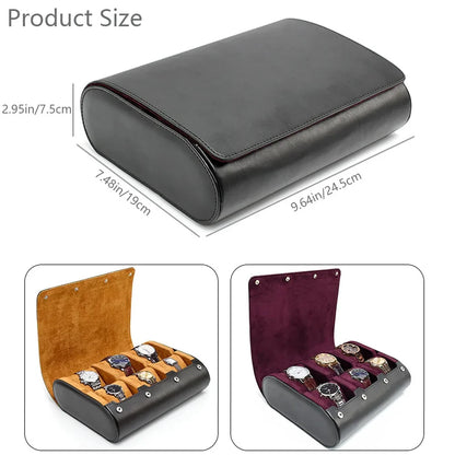 6-Slot Leather Watch Roll  | CHRONVAULT™