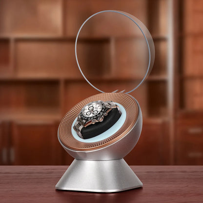Watch Winder with Dome Cover – Intelligent Auto-Rotation & LED Light | CHRONVAULT™
