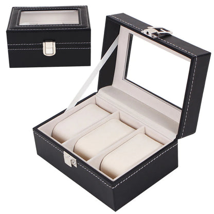 3-Slot  Leather Watch Box  lightweight  Design | CHRONVAULT™