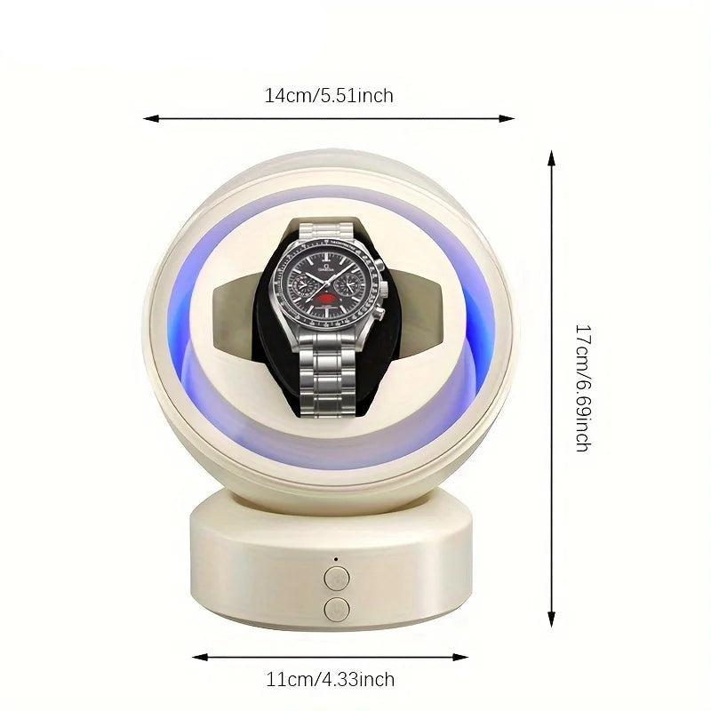 Watch Winder with LED Light – Space Capsule Design, Silent Motor | CHRONVAULT™