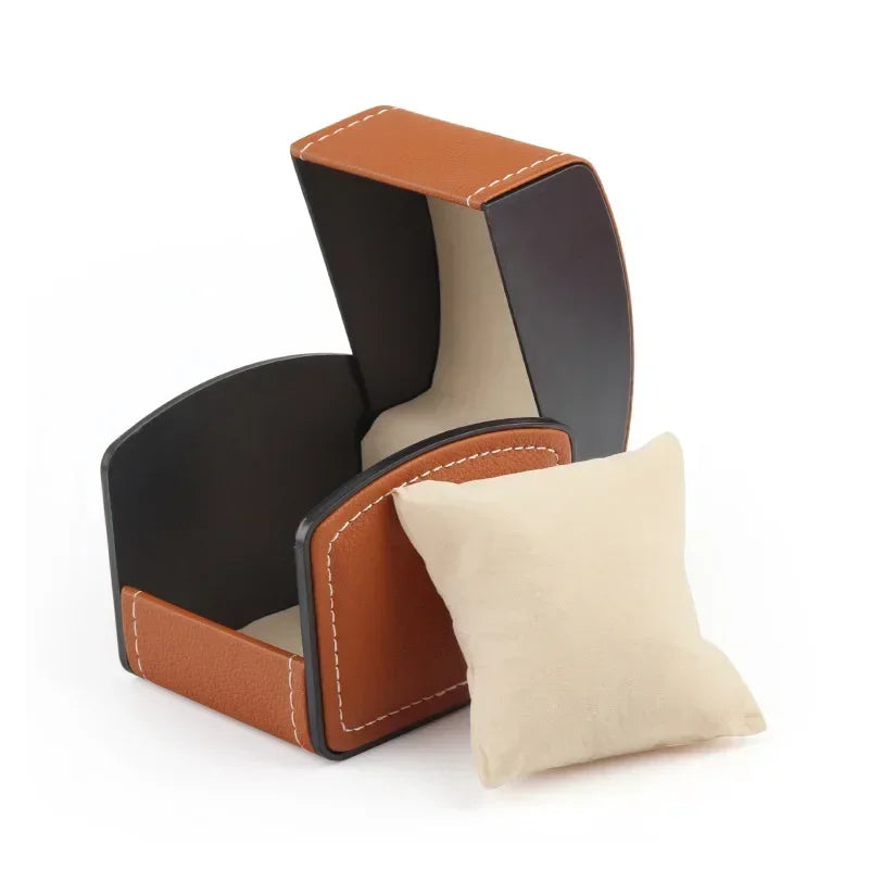 Portable Leather Watch Box – Single Slot Travel Organizer | CHRONVAULT™