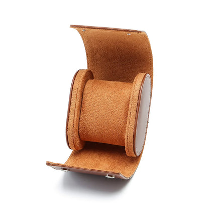1-Slot Leather Watch Roll – Vintage Travel Case for Men | CHRONVAULT™