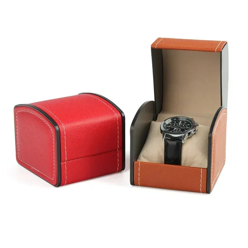 Portable Leather Watch Box – Single Slot Travel Organizer | CHRONVAULT™