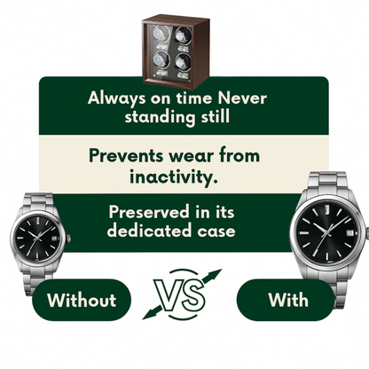 Solid Wood 4 Watch Winder Box – Automatic Silent Motor | ChronVault™