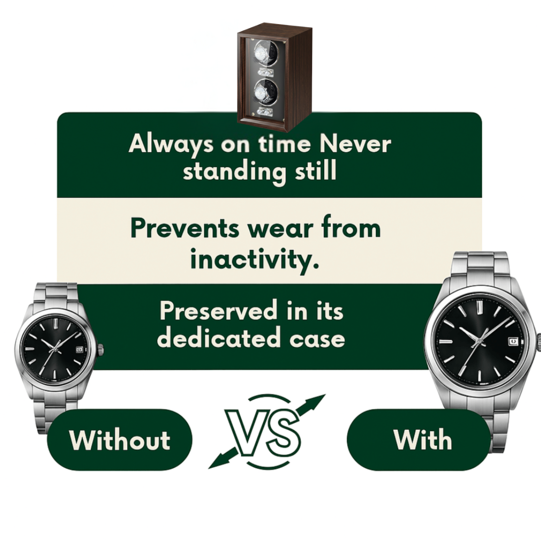 Wood Double Watch Winder Box – Automatic Silent Motor | ChronVault™