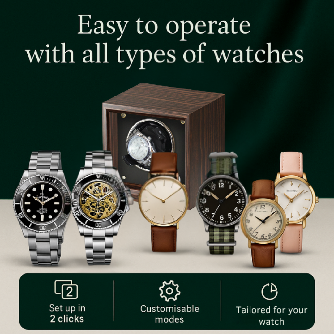 Wood Single Watch Winder Box – Automatic Silent Motor | ChronVault™
