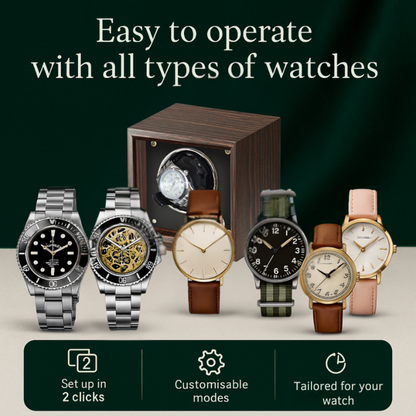 Wood Single Watch Winder Box – Automatic Silent Motor | ChronVault™