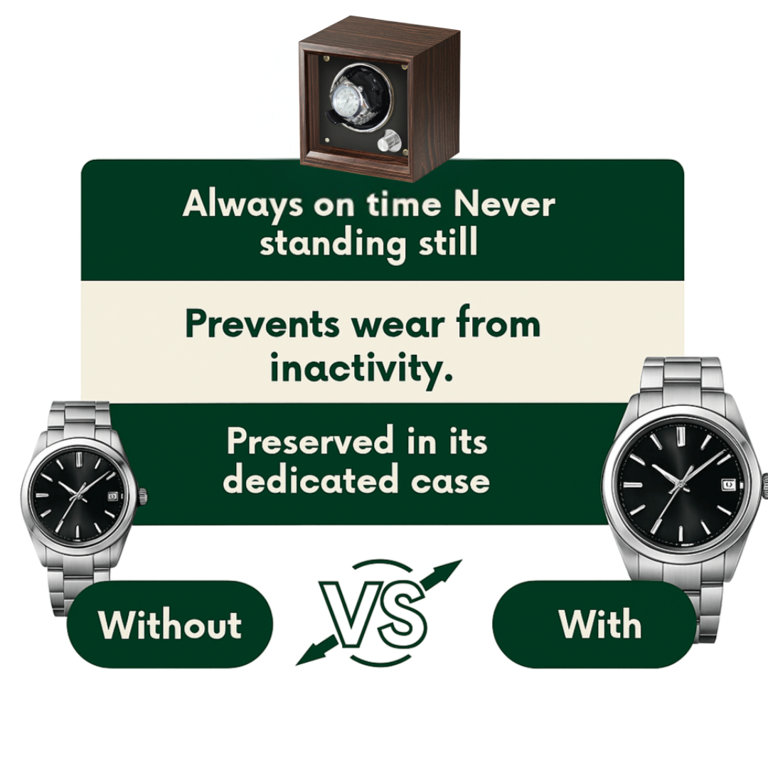 Wood Single Watch Winder Box – Automatic Silent Motor | ChronVault™
