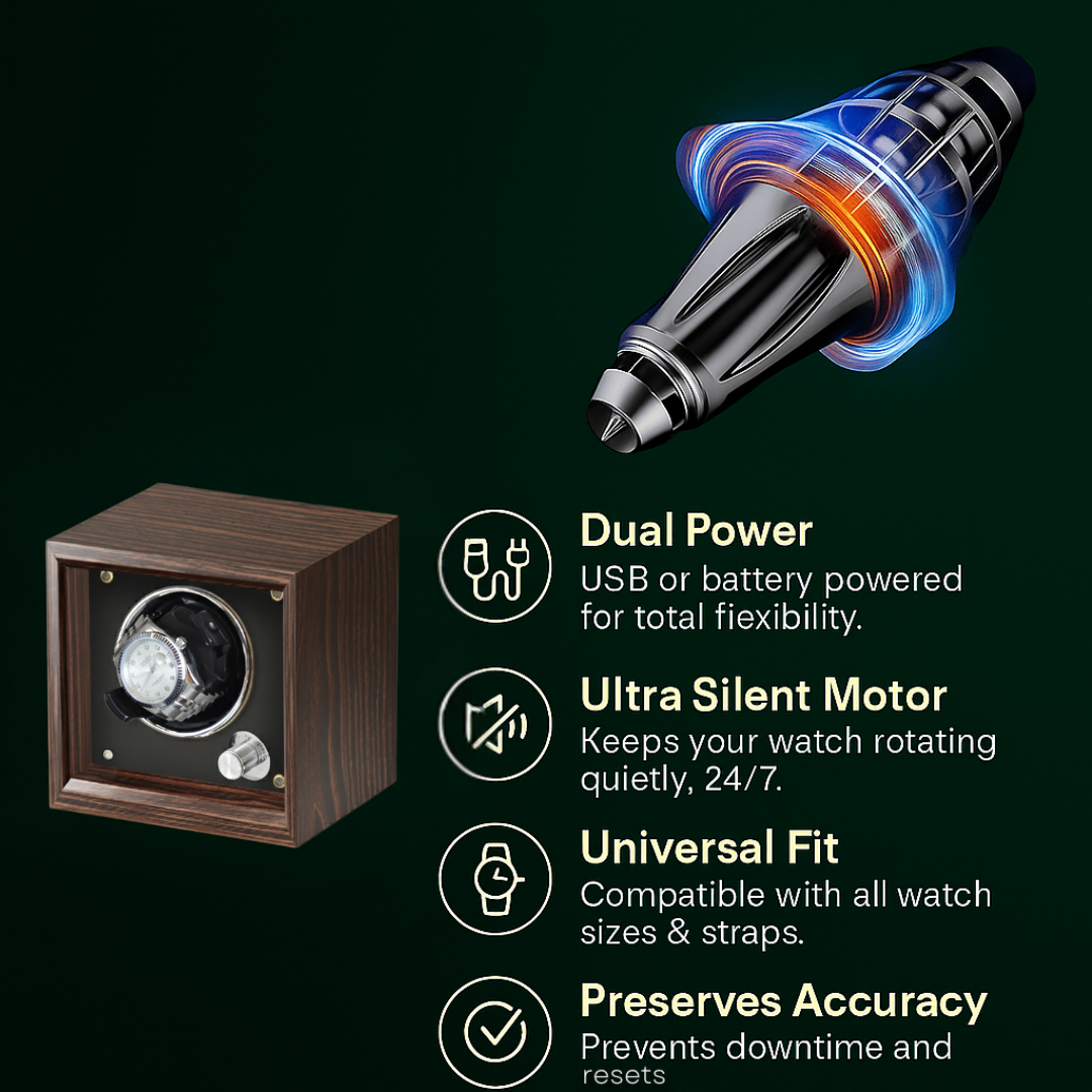 Wood Single Watch Winder Box – Automatic Silent Motor | ChronVault™