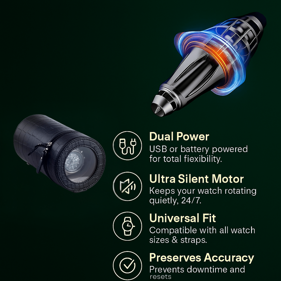 Portable Single Watch Winder – Silent Automatic Motor | ChronVault™