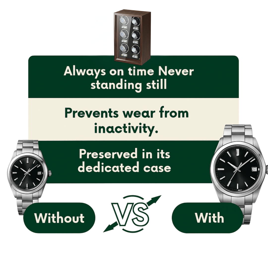 Wood 6 Watch Winder Box – Automatic Silent Motor | ChronVault™