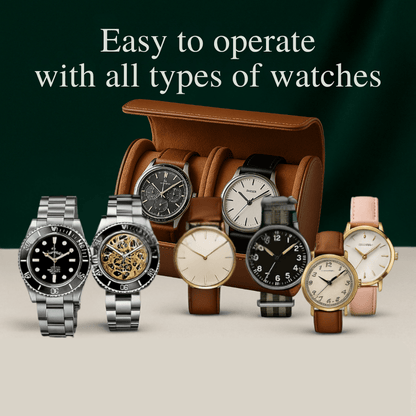 2-Slot Leather Watch Roll – Vintage Travel Case for Men | CHRONVAULT™
