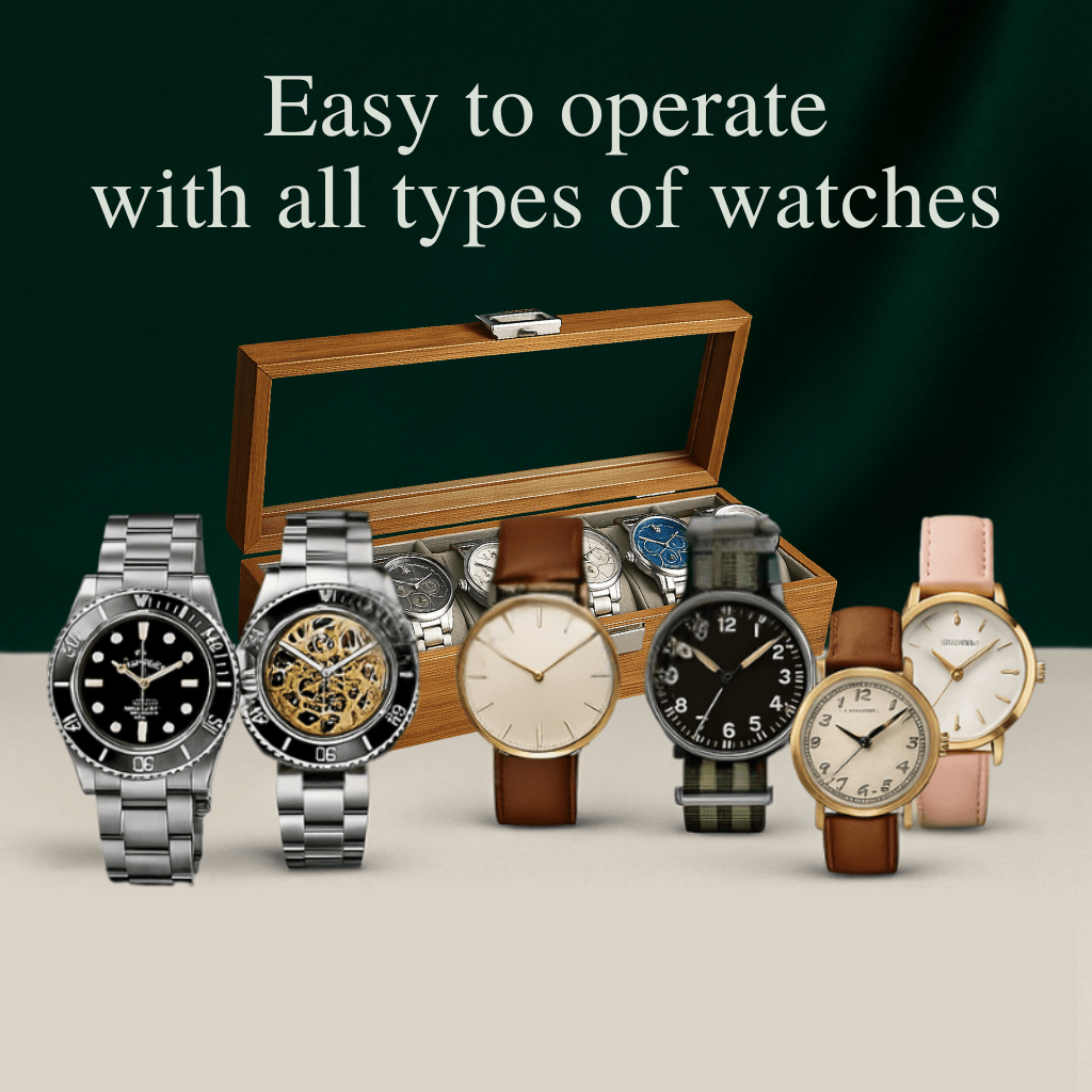 6-Slot Bamboo Watch Box – Wooden Display Case with Glass Lid | CHRONVAULT™