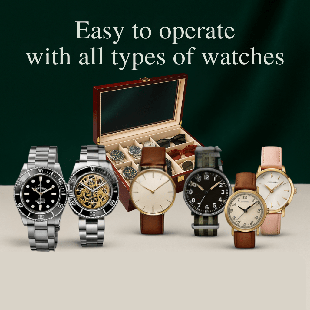 Watch Box with Glass Lid – 6 Watches & 3 Sunglasses Organizer | CHRONVAULT™