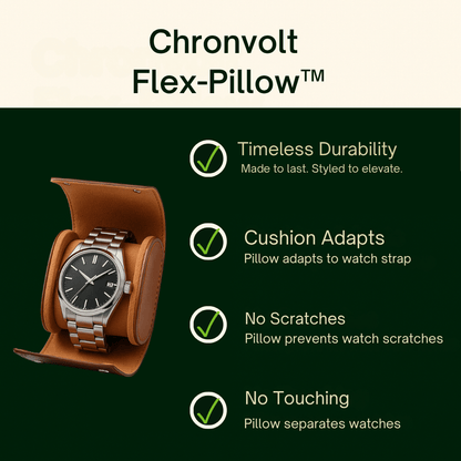 1-Slot Leather Watch Roll – Vintage Travel Case for Men | CHRONVAULT™