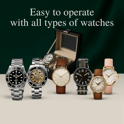 2-Slot Leather Watch Box – Compact Display Case with Glass Lid | CHRONVAULT™