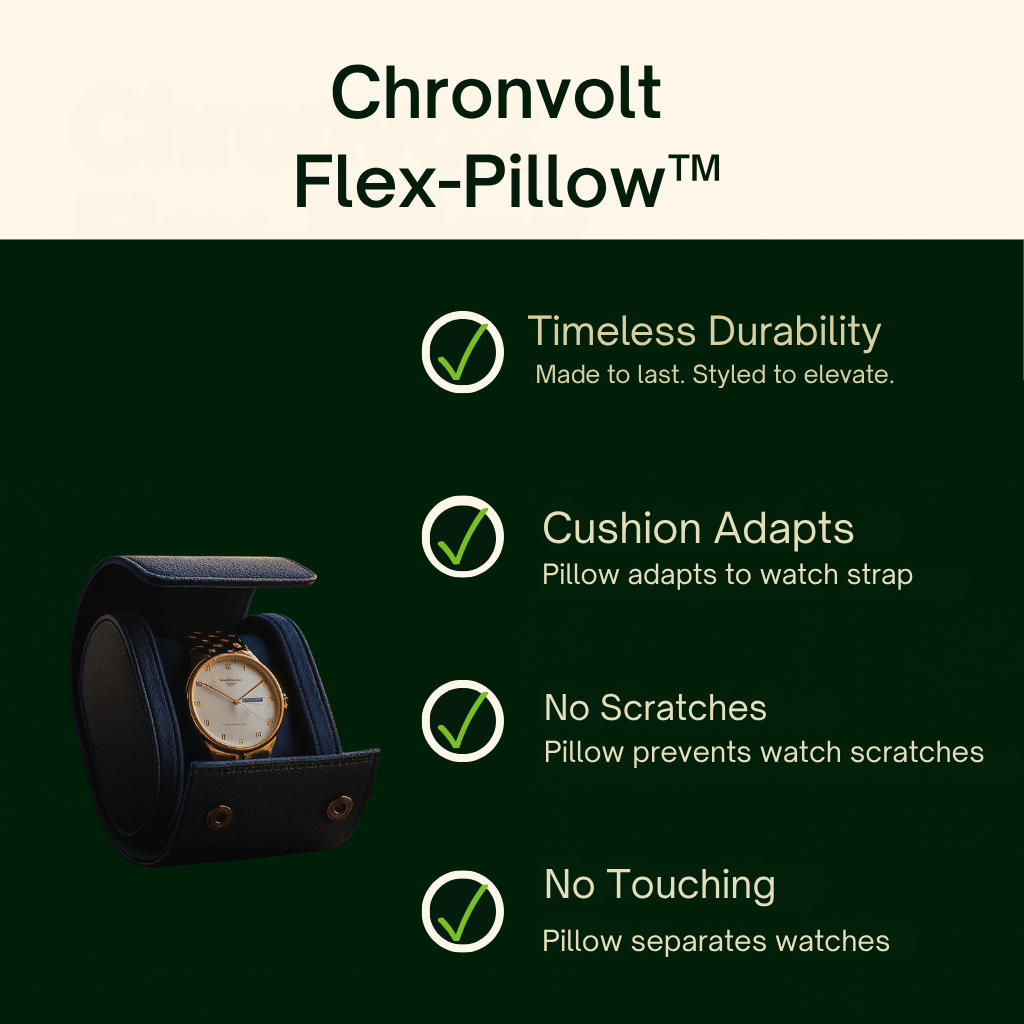 Embers Leather Watch Roll – 1 Slot Travel Pouch | CHRONVAULT™