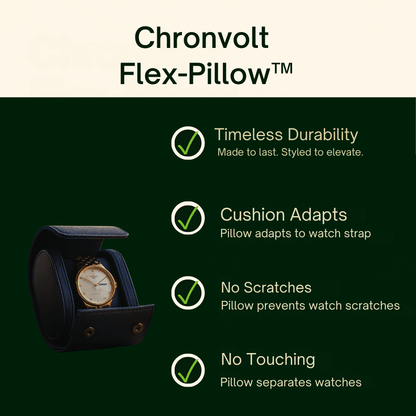 Embers Leather Watch Roll – 1 Slot Travel Pouch | CHRONVAULT™