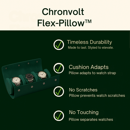 3-Slot Leather Watch Roll | CHRONVAULT™