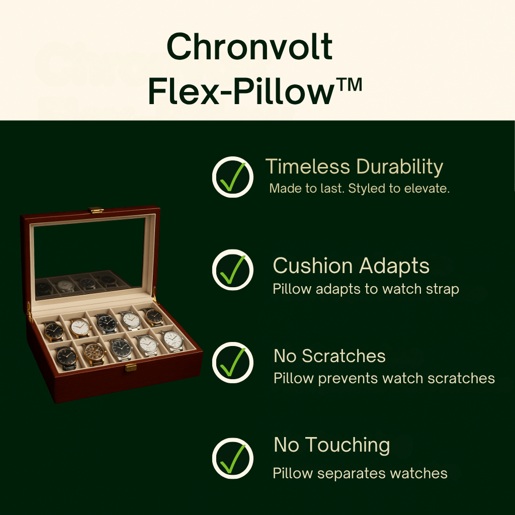 10-Slot Wooden Watch Box | CHRONVAULT™